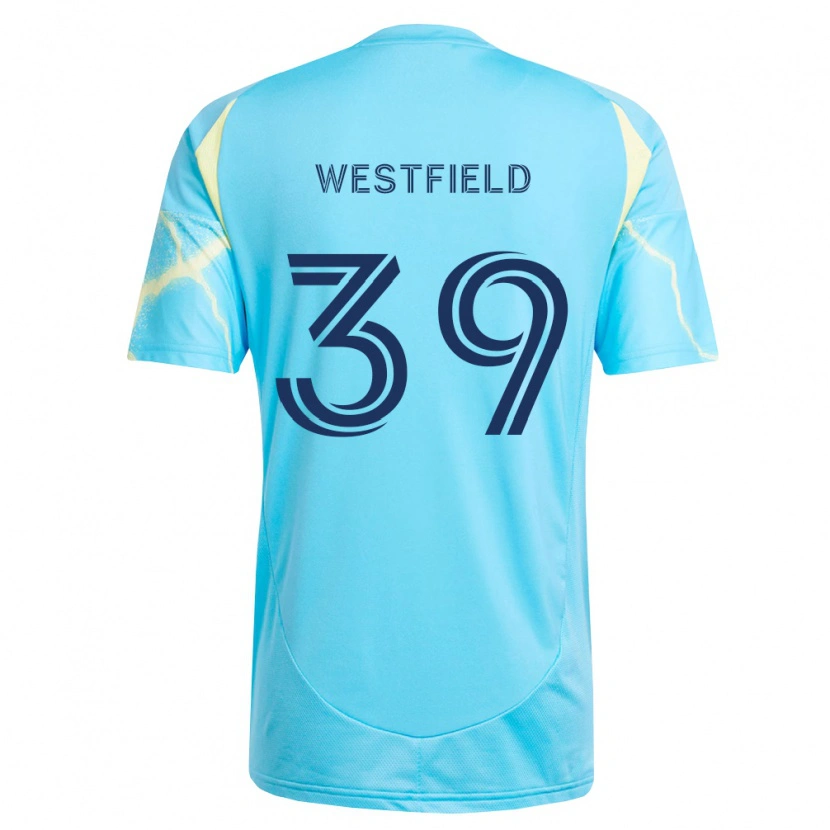 Danxen Niño Camiseta Frankie Westfield #39 Azul Claro Negro Amarillo Claro 2ª Equipación 2026/27 La Camisa