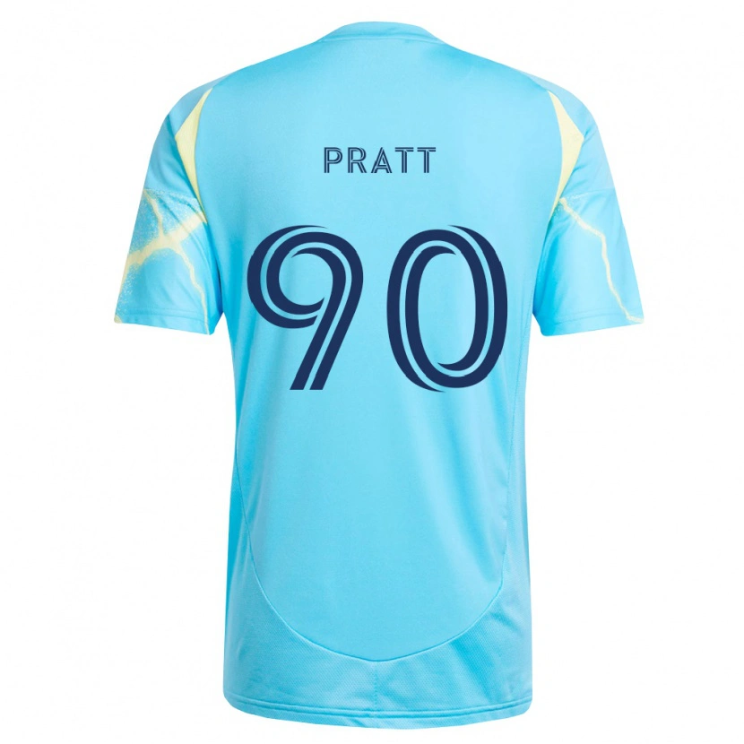 Danxen Niño Camiseta Oliver Pratt #90 Azul Claro Negro Amarillo Claro 2ª Equipación 2026/27 La Camisa