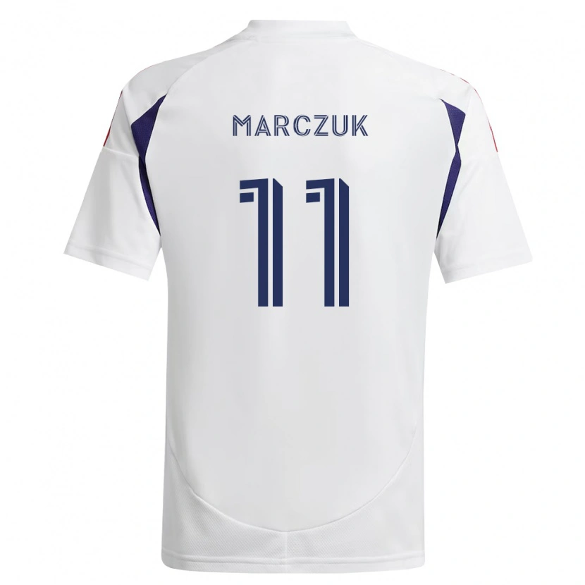 Danxen Niño Camiseta Dominik Marczuk #11 Azul Real Rojo Marrón 2ª Equipación 2026/27 La Camisa