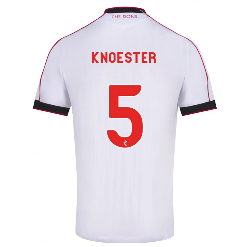 Danxen Niño Camiseta Mats Knoester #5 Negro Rojo Blanco 2ª Equipación 2026/27 La Camisa