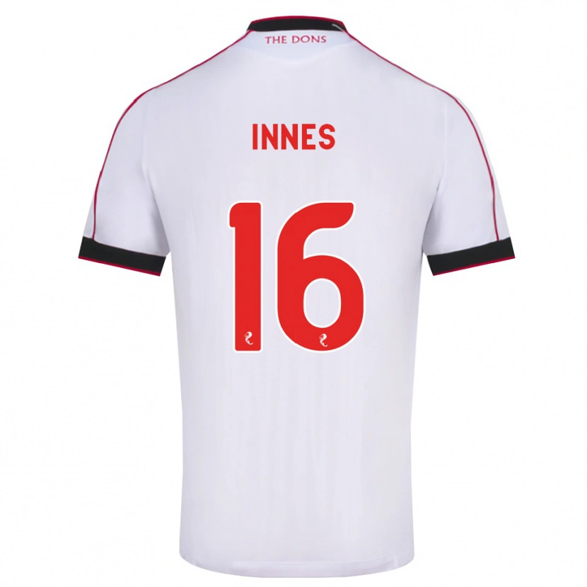 Danxen Niño Camiseta Hannah Innes #16 Negro Rojo Blanco 2ª Equipación 2026/27 La Camisa