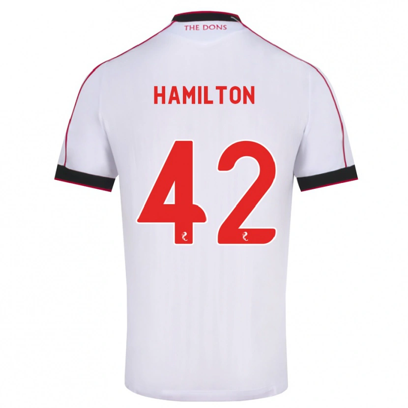 Danxen Niño Camiseta Brendan Hamilton #42 Negro Rojo Blanco 2ª Equipación 2026/27 La Camisa