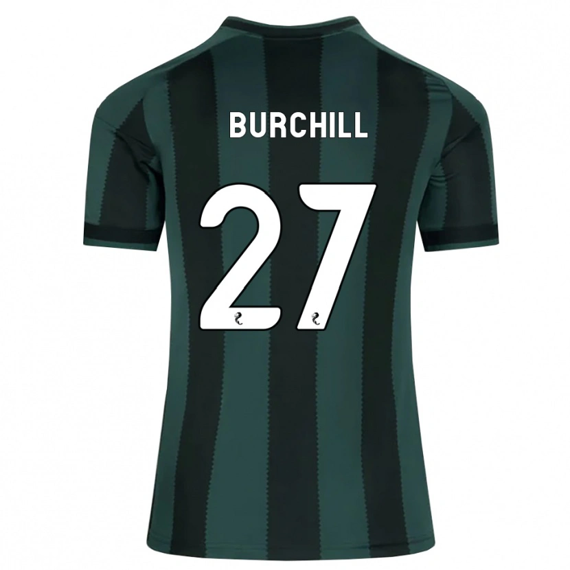 Danxen Niño Camiseta Tiree Burchill #27 Gris Pizarra Oscuro Negro 2ª Equipación 2026/27 La Camisa
