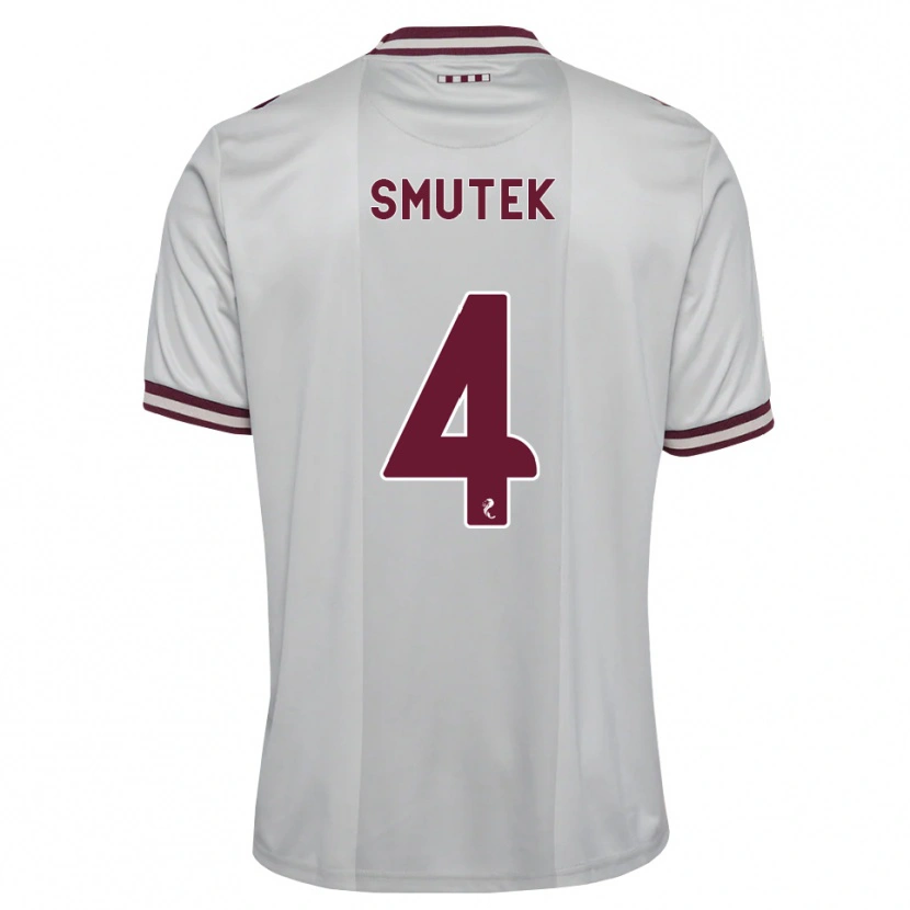 Danxen Niño Camiseta Kai Smutek #4 Blanco Borgoña 2ª Equipación 2026/27 La Camisa