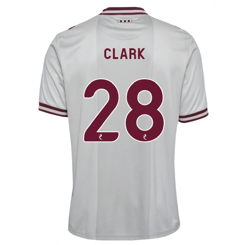 Danxen Niño Camiseta Zander Clark #28 Blanco Borgoña 2ª Equipación 2026/27 La Camisa