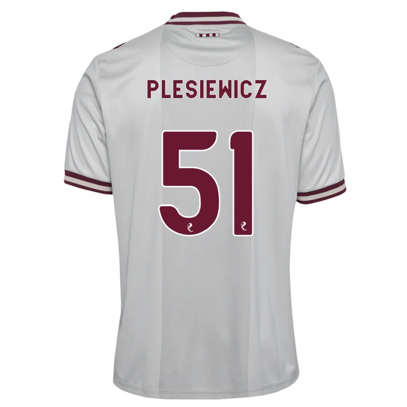 Danxen Niño Camiseta Szymon Plesiewicz #51 Blanco Borgoña 2ª Equipación 2026/27 La Camisa