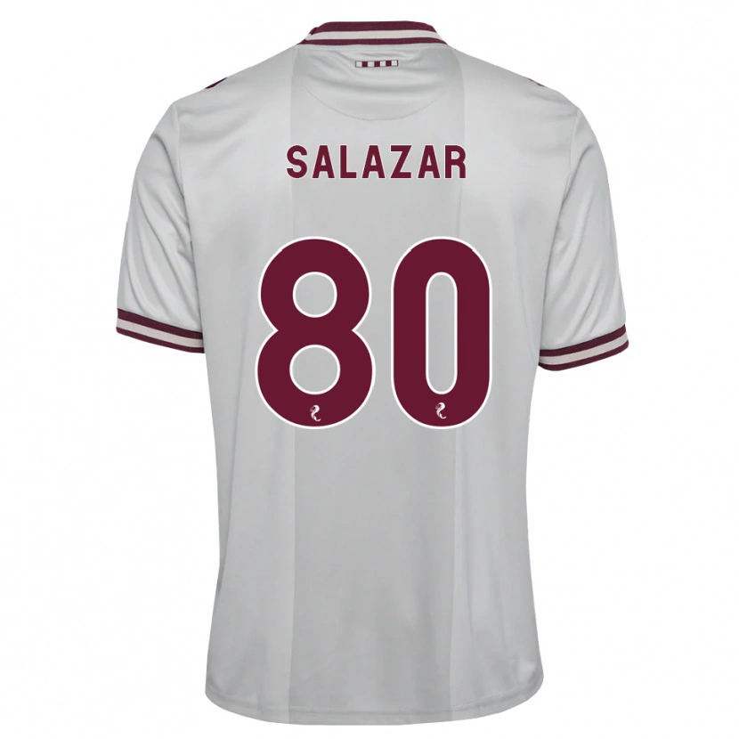 Danxen Niño Camiseta Andrés Salazar #80 Blanco Borgoña 2ª Equipación 2026/27 La Camisa