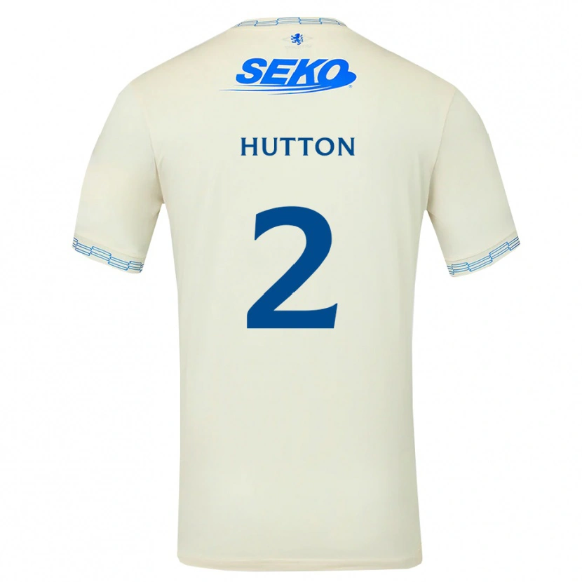 Danxen Niño Camiseta Ben Hutton #2 Azul Cielo Profundo Blanco 2ª Equipación 2026/27 La Camisa