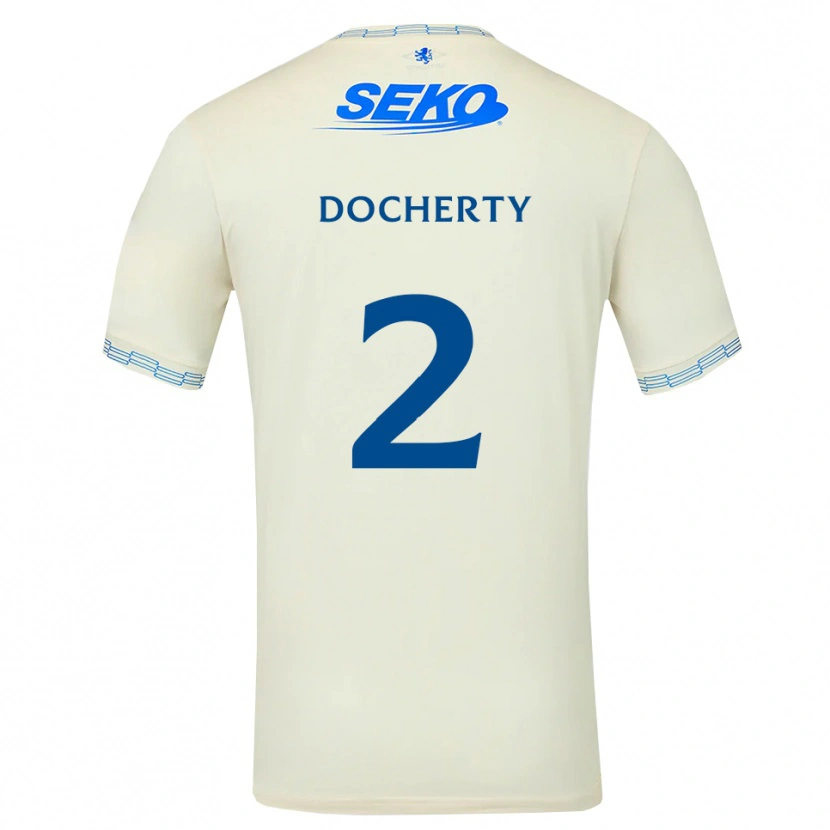 Danxen Niño Camiseta Nicola Docherty #2 Azul Cielo Profundo Blanco 2ª Equipación 2026/27 La Camisa