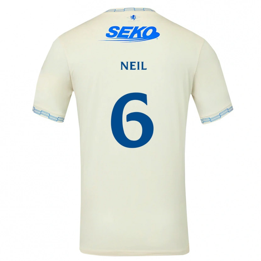 Danxen Niño Camiseta Dan Neil #6 Azul Cielo Profundo Blanco 2ª Equipación 2026/27 La Camisa