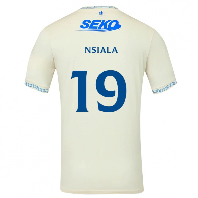 Danxen Niño Camiseta Clinton Nsiala #19 Azul Cielo Profundo Blanco 2ª Equipación 2026/27 La Camisa