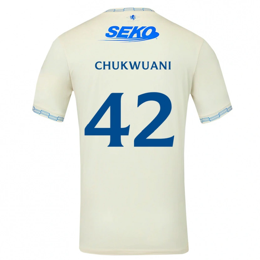 Danxen Niño Camiseta Tochi Chukwuani #42 Azul Cielo Profundo Blanco 2ª Equipación 2026/27 La Camisa