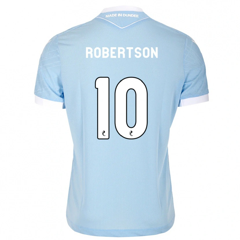 Danxen Niño Camiseta Finlay Robertson #10 Azul Cielo Claro Blanco 2ª Equipación 2026/27 La Camisa