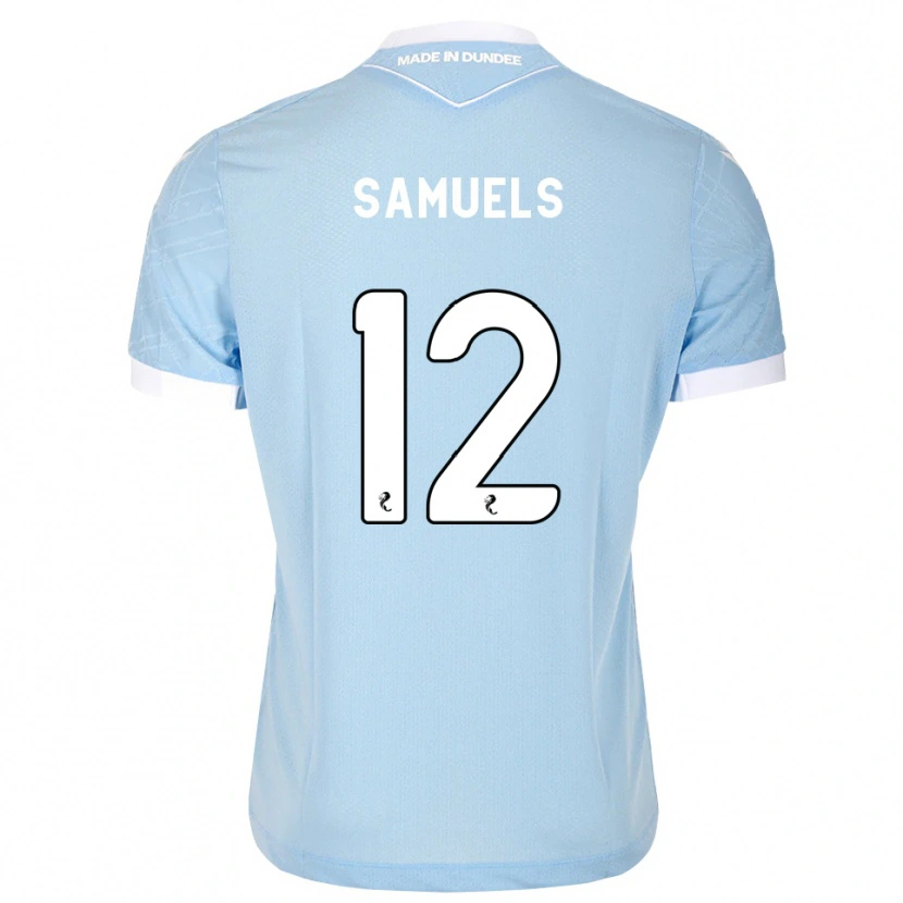 Danxen Niño Camiseta Imari Samuels #12 Azul Cielo Claro Blanco 2ª Equipación 2026/27 La Camisa