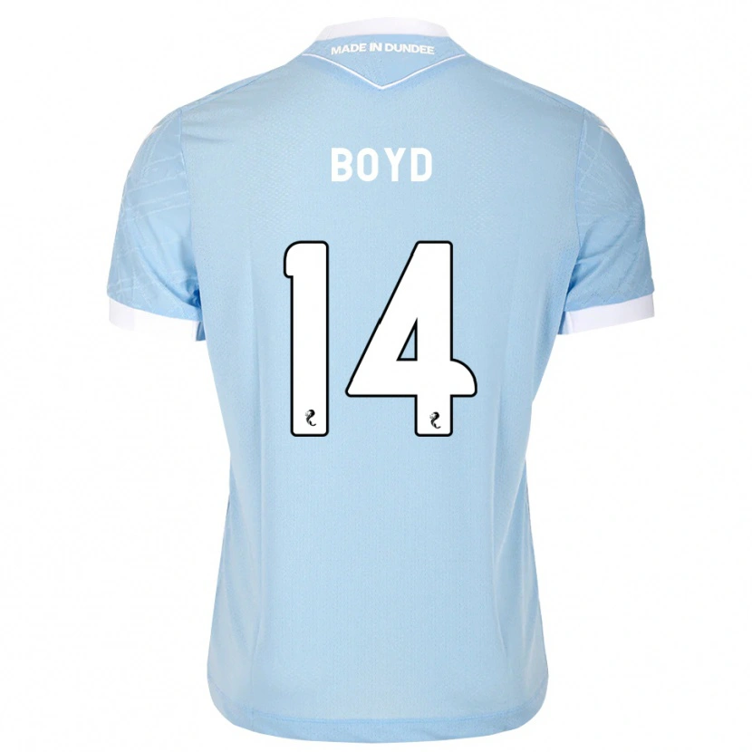 Danxen Niño Camiseta Travis Boyd #14 Azul Cielo Claro Blanco 2ª Equipación 2026/27 La Camisa
