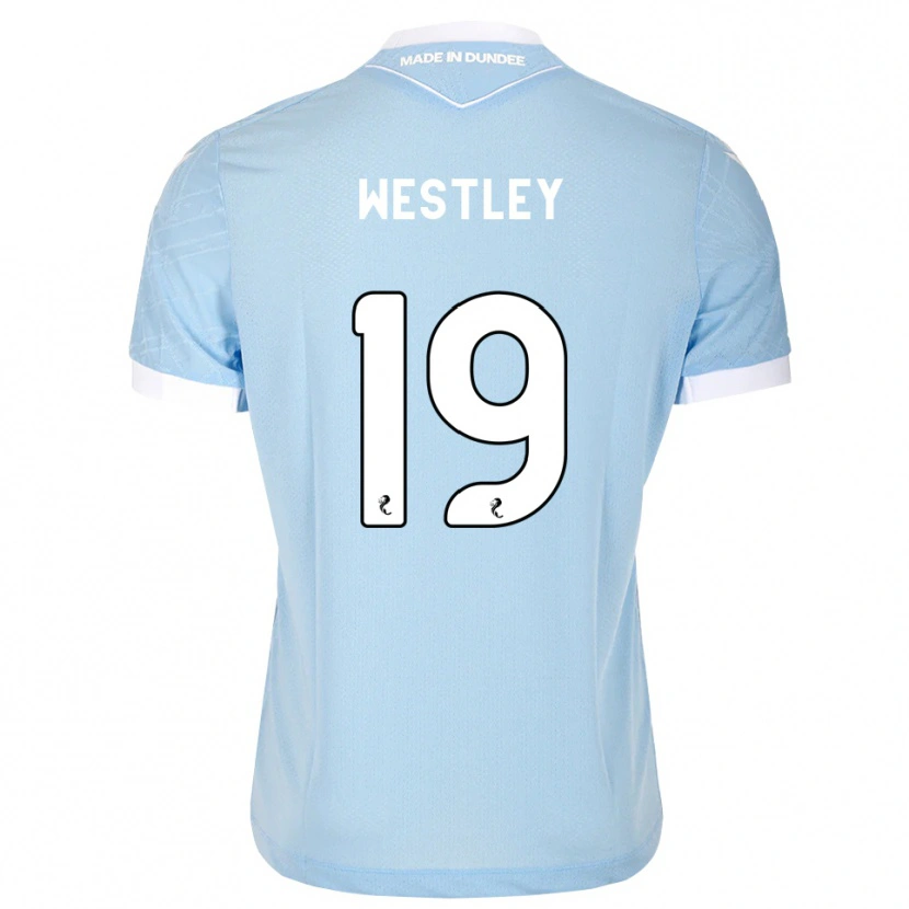 Danxen Niño Camiseta Joe Westley #19 Azul Cielo Claro Blanco 2ª Equipación 2026/27 La Camisa