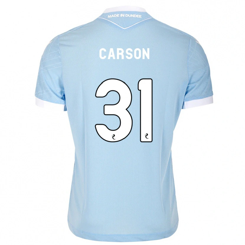 Danxen Niño Camiseta Trevor Carson #31 Azul Cielo Claro Blanco 2ª Equipación 2026/27 La Camisa