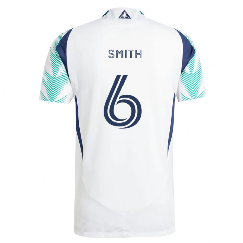 Danxen Niño Camiseta Tylon Smith #6 Blanco Azul Marino Verde Claro 2ª Equipación 2026/27 La Camisa