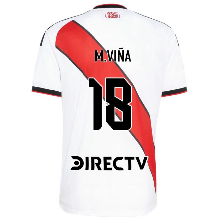 Danxen Hombre Camiseta Matías Viña #18 Rojo Blanco Negro 1ª Equipación 2026/27 La Camisa