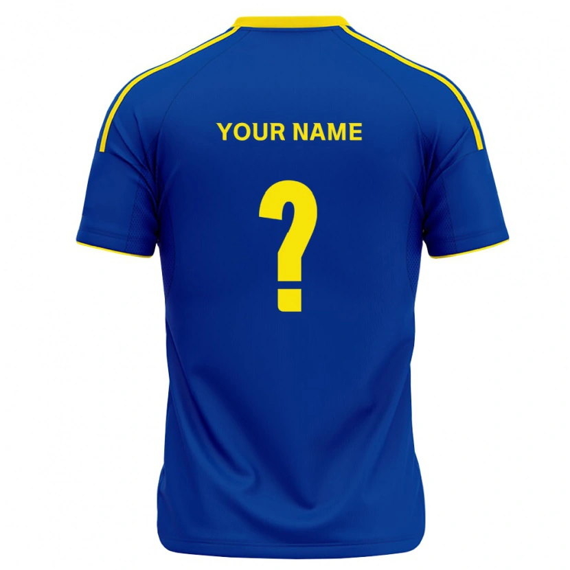 Danxen Hombre Camiseta Su Nombre #0 Azul Real Amarillo 1ª Equipación 2026/27 La Camisa
