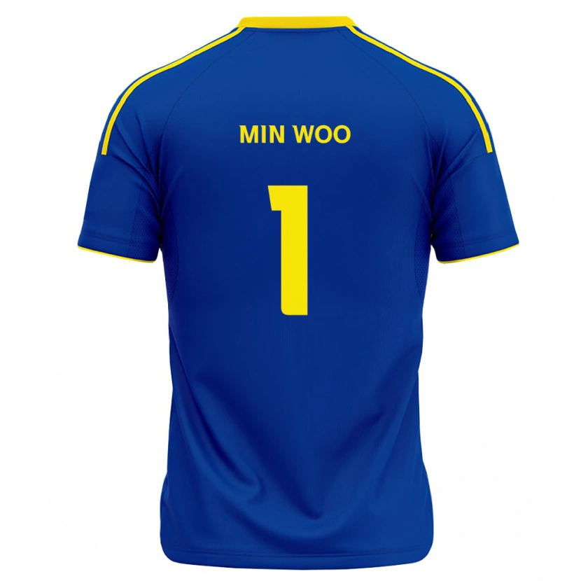 Danxen Hombre Camiseta Min-Woo Jo #1 Azul Real Amarillo 1ª Equipación 2026/27 La Camisa
