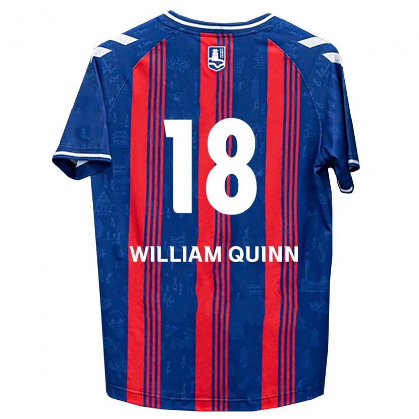 Danxen Hombre Camiseta Max William Quinn #18 Azul Rojo Blanco 1ª Equipación 2026/27 La Camisa