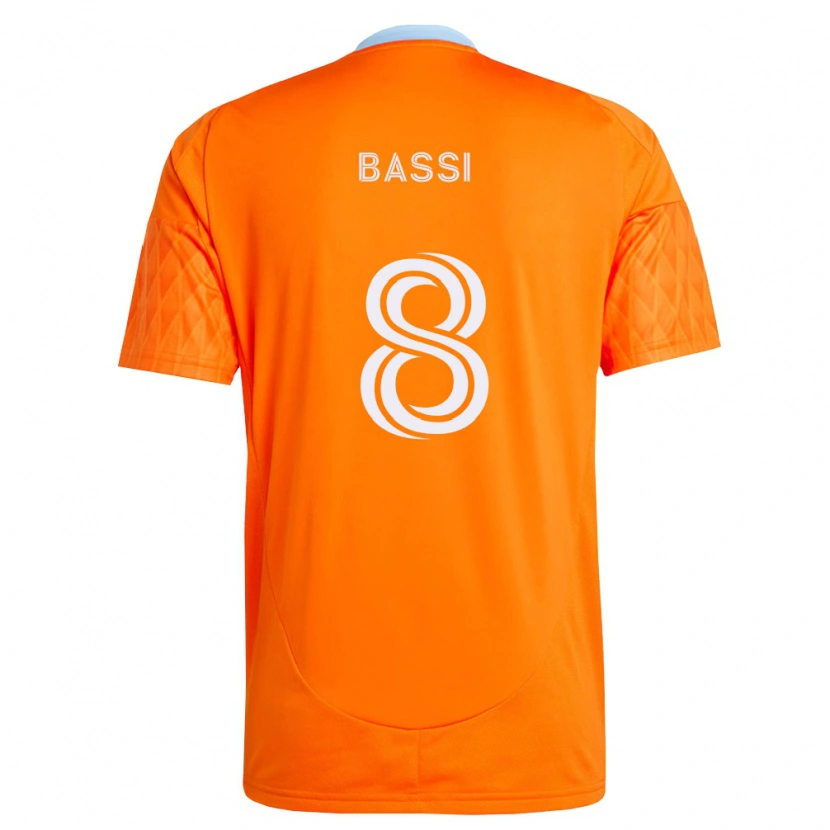 Danxen Hombre Camiseta Amine Bassi #8 Naranja Blanco 1ª Equipación 2026/27 La Camisa