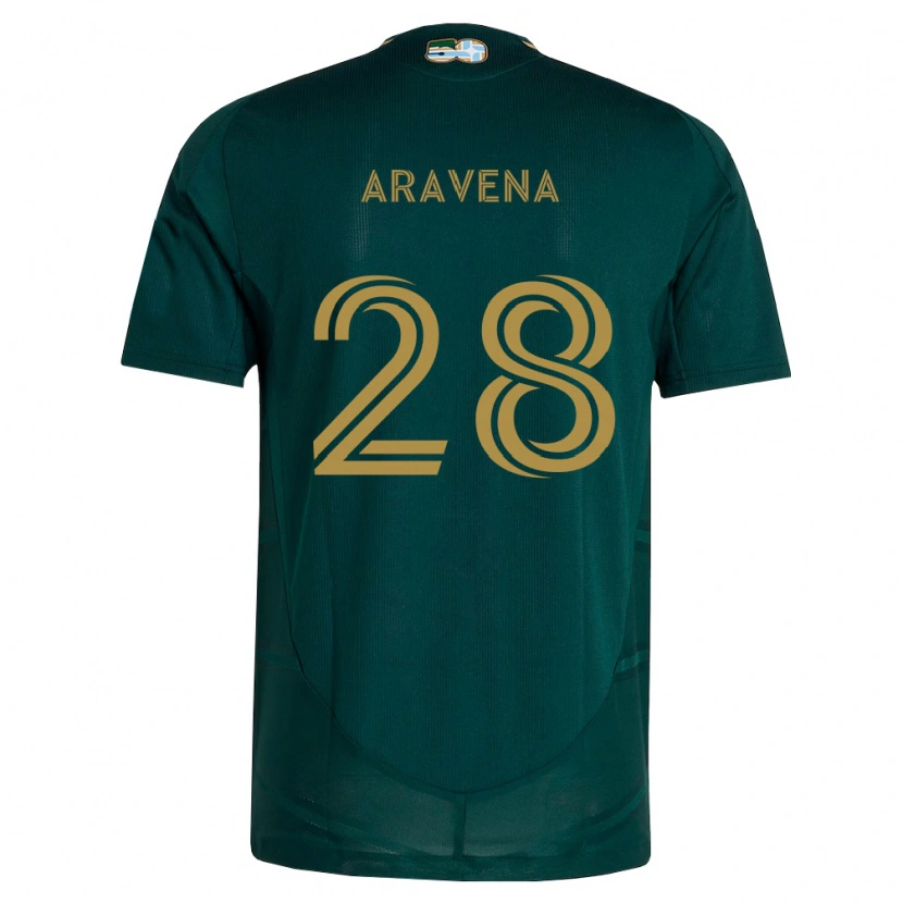 Danxen Hombre Camiseta Alexander Aravena #28 Verde Oscuro Marrón 1ª Equipación 2026/27 La Camisa