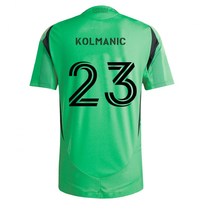 Danxen Hombre Camiseta Žan Kolmanič #23 Verde Esmeralda Negro 1ª Equipación 2026/27 La Camisa