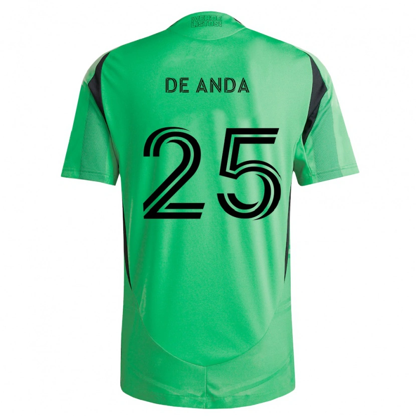 Danxen Hombre Camiseta Anthony De Anda #25 Verde Esmeralda Negro 1ª Equipación 2026/27 La Camisa