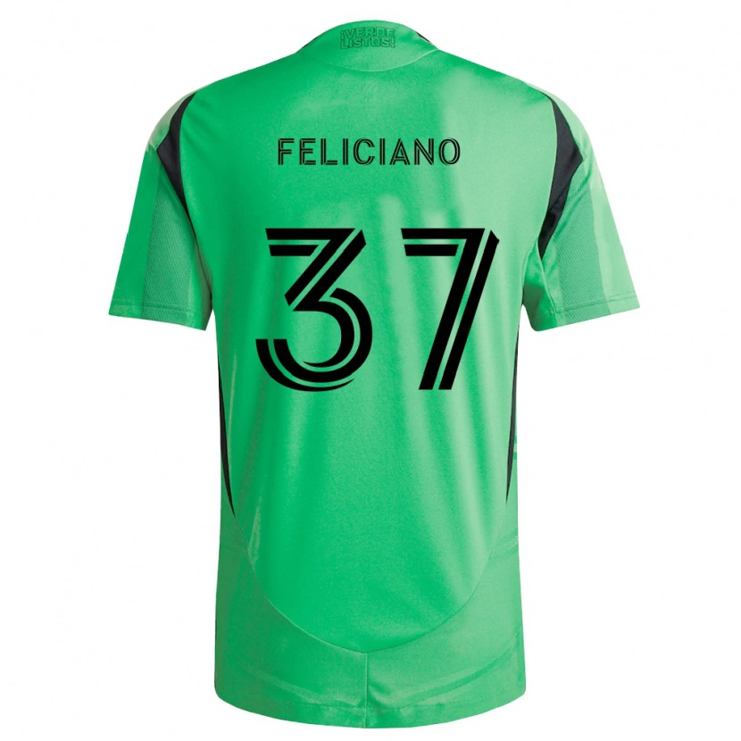 Danxen Hombre Camiseta Erick Feliciano #37 Verde Esmeralda Negro 1ª Equipación 2026/27 La Camisa