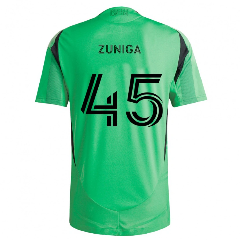 Danxen Hombre Camiseta Abner Zuñiga #45 Verde Esmeralda Negro 1ª Equipación 2026/27 La Camisa