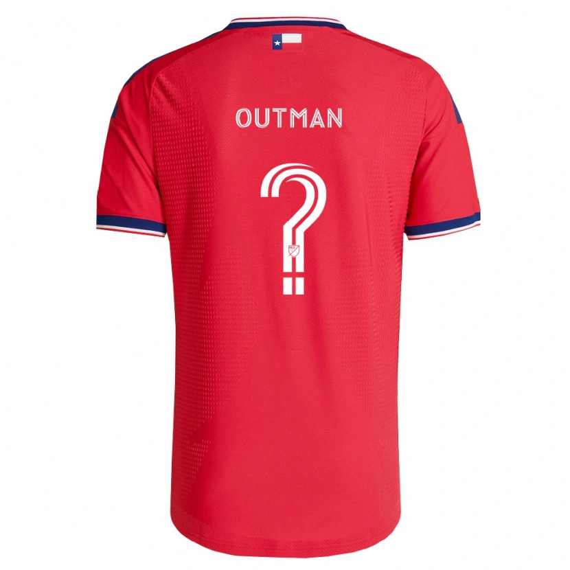 Danxen Hombre Camiseta Bryce Outman #0 Rojo Azul Blanco 1ª Equipación 2026/27 La Camisa