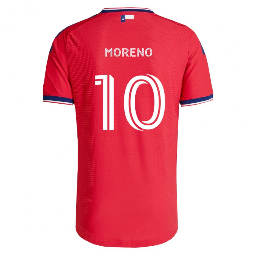 Danxen Hombre Camiseta Santiago Moreno #10 Rojo Azul Blanco 1ª Equipación 2026/27 La Camisa