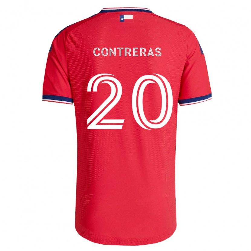 Danxen Hombre Camiseta Jaidyn Contreras #20 Rojo Azul Blanco 1ª Equipación 2026/27 La Camisa