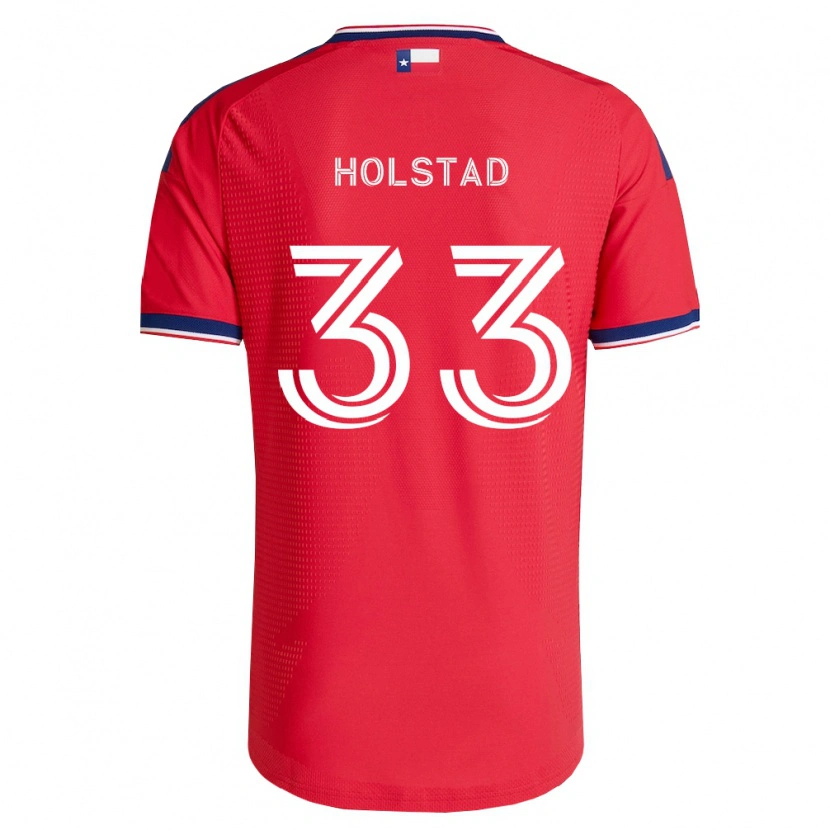 Danxen Hombre Camiseta Clay Holstad #33 Rojo Azul Blanco 1ª Equipación 2026/27 La Camisa