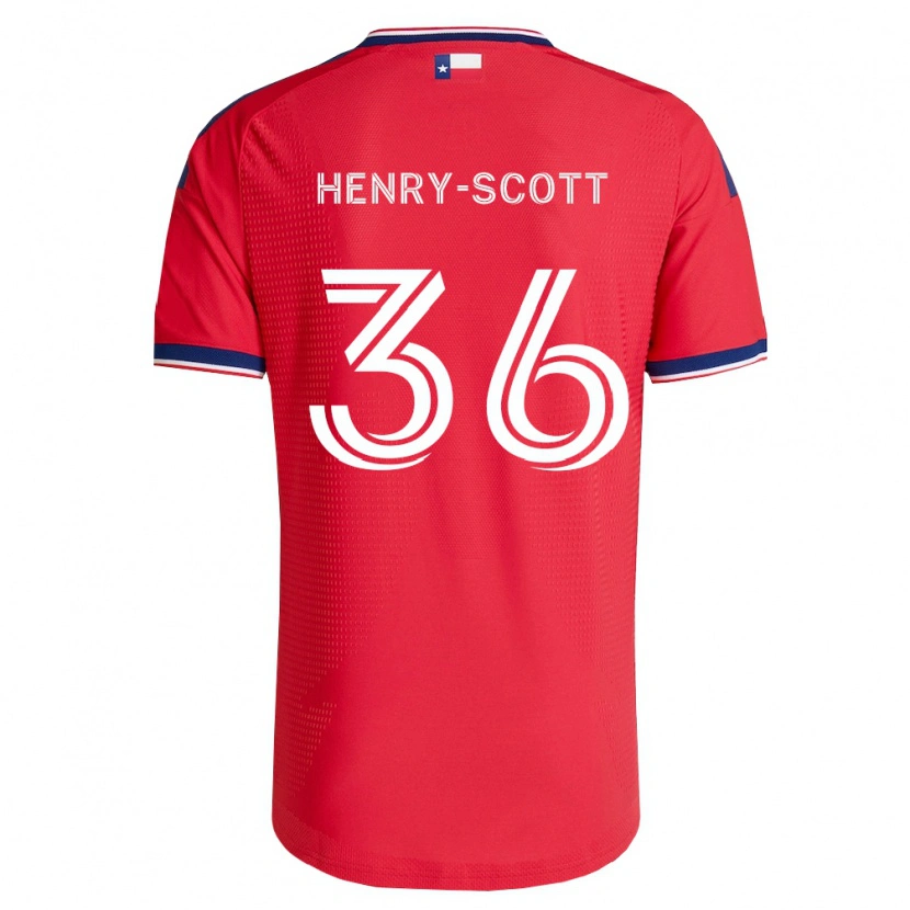 Danxen Hombre Camiseta Malik Henry-Scott #36 Rojo Azul Blanco 1ª Equipación 2026/27 La Camisa