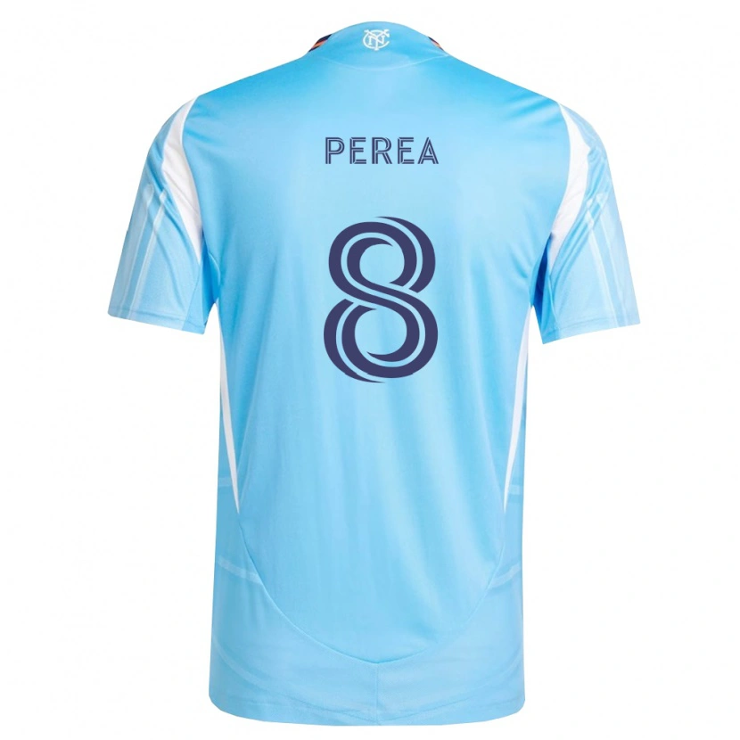 Danxen Hombre Camiseta Andrés Perea #8 Azul Cielo Blanco 1ª Equipación 2026/27 La Camisa
