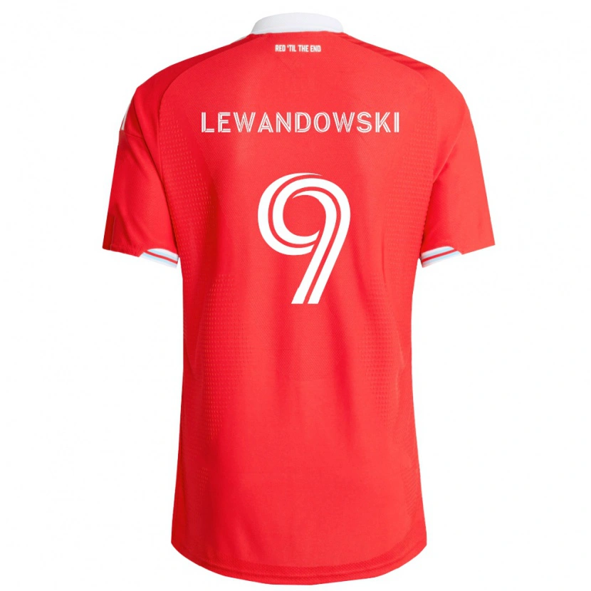 Danxen Hombre Camiseta Robert Lewandowski #9 Rojo Azul Profundo Blanco 1ª Equipación 2026/27 La Camisa