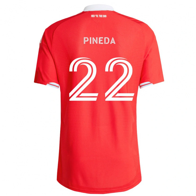 Danxen Hombre Camiseta Mauricio Pineda #22 Rojo Azul Profundo Blanco 1ª Equipación 2026/27 La Camisa