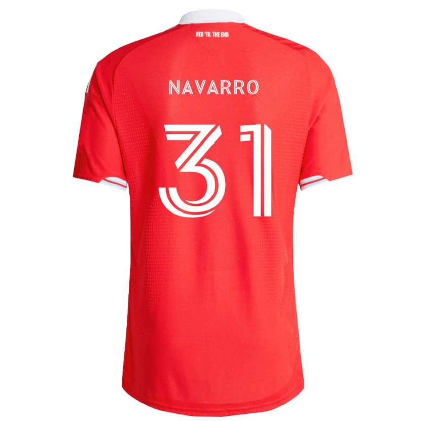 Danxen Hombre Camiseta Federico Navarro #31 Rojo Azul Profundo Blanco 1ª Equipación 2026/27 La Camisa