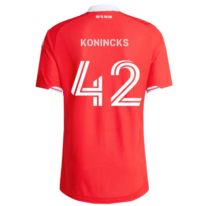Danxen Hombre Camiseta Diego Konincks #42 Rojo Azul Profundo Blanco 1ª Equipación 2026/27 La Camisa