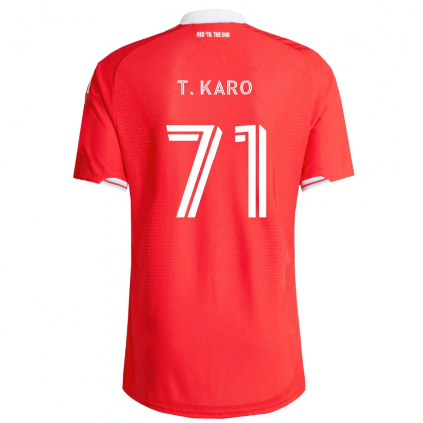 Danxen Hombre Camiseta David Tchétchao Karo #71 Rojo Azul Profundo Blanco 1ª Equipación 2026/27 La Camisa