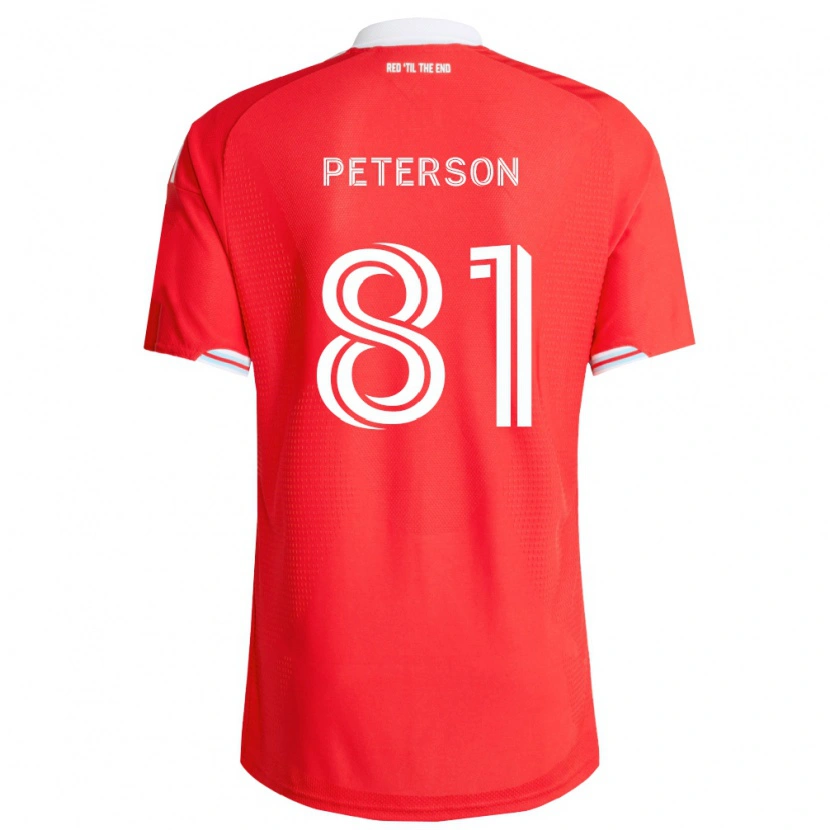 Danxen Hombre Camiseta Lukas Peterson #81 Rojo Azul Profundo Blanco 1ª Equipación 2026/27 La Camisa