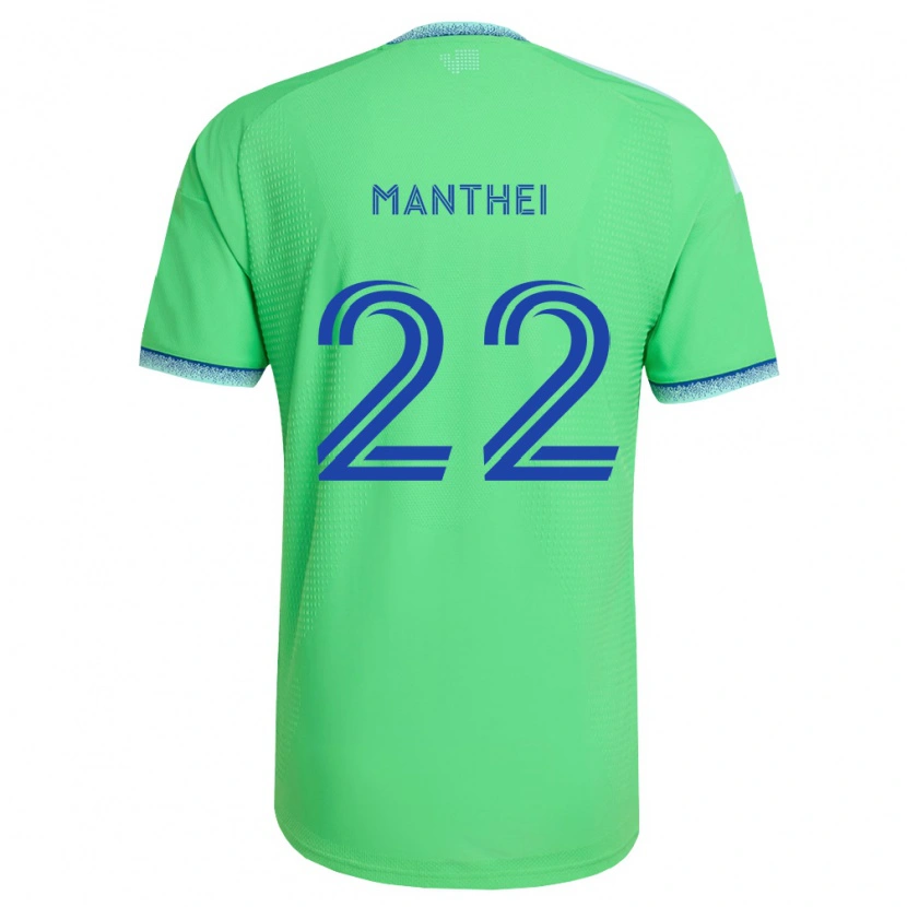 Danxen Hombre Camiseta Leahi Manthei #22 Verde Azul Claro 1ª Equipación 2026/27 La Camisa