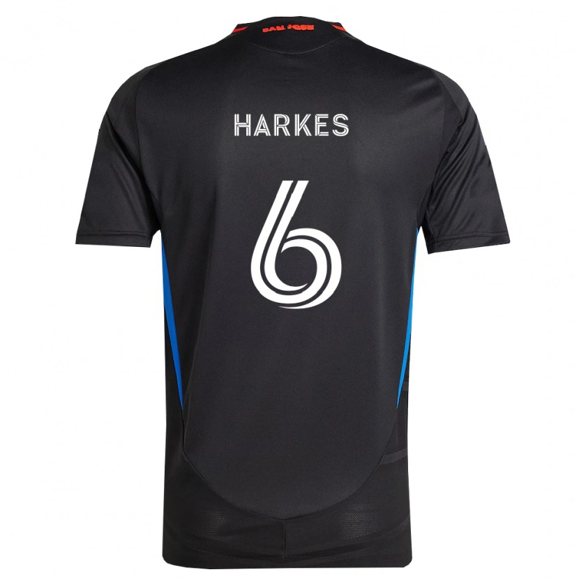 Danxen Hombre Camiseta Ian Harkes #6 Azul Blanco Negro 1ª Equipación 2026/27 La Camisa