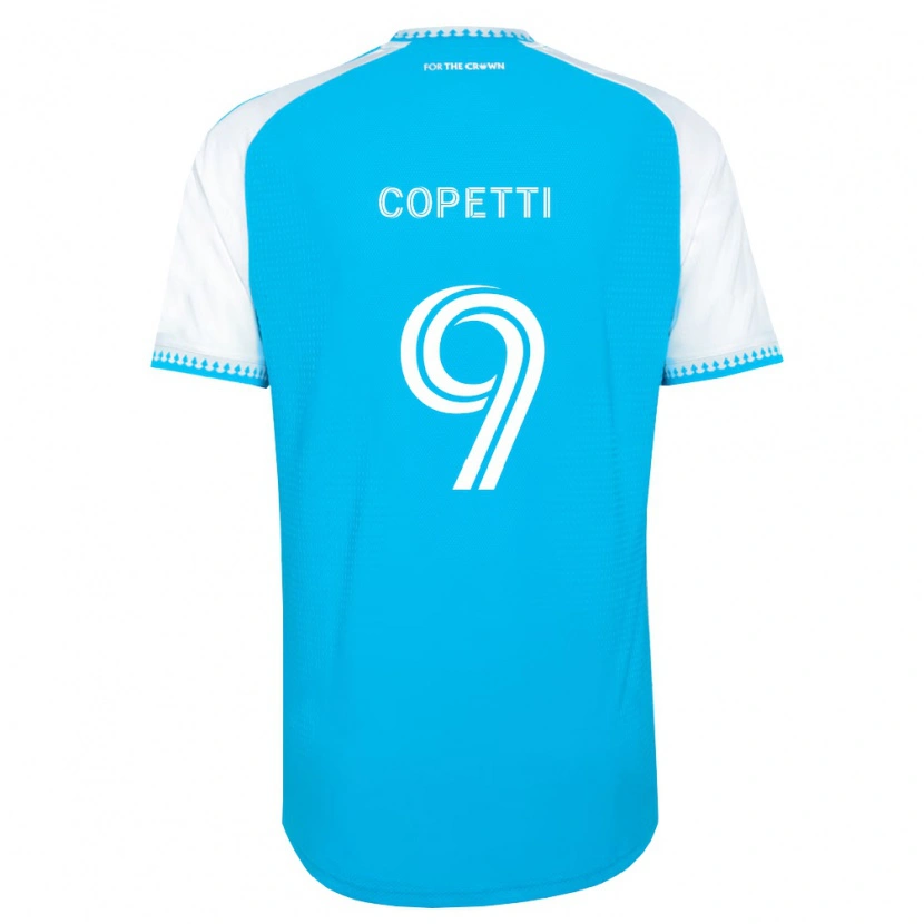 Danxen Hombre Camiseta Enzo Copetti #9 Azul Cielo Blanco Negro 1ª Equipación 2026/27 La Camisa