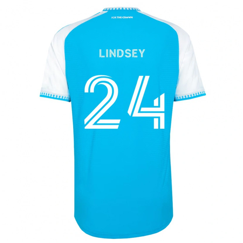 Danxen Hombre Camiseta Jaylin Lindsey #24 Azul Cielo Blanco Negro 1ª Equipación 2026/27 La Camisa