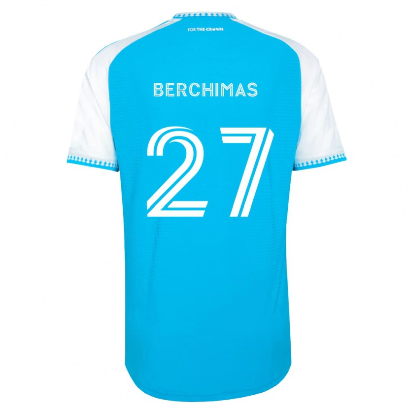Danxen Hombre Camiseta Nimfasha Berchimas #27 Azul Cielo Blanco Negro 1ª Equipación 2026/27 La Camisa