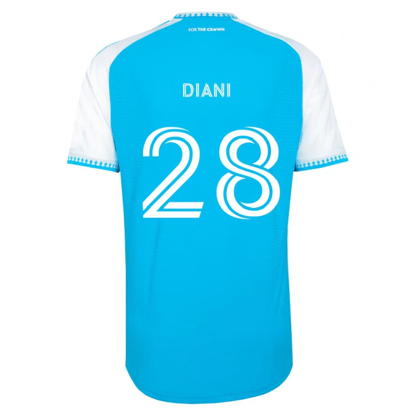 Danxen Hombre Camiseta Djibril Diani #28 Azul Cielo Blanco Negro 1ª Equipación 2026/27 La Camisa